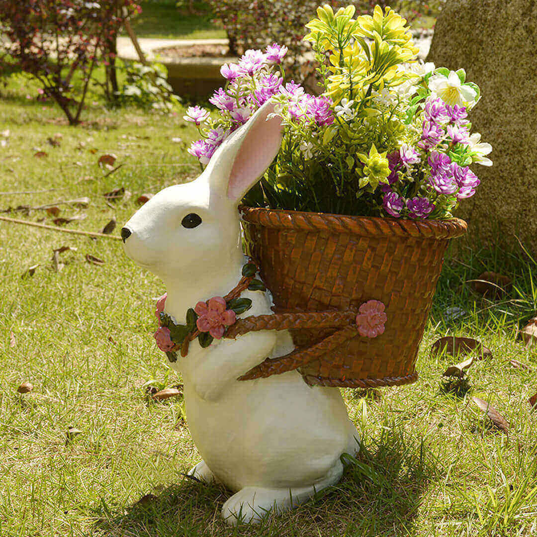 Garden Rabbit Woven Flower Pot Decoration Feajoy