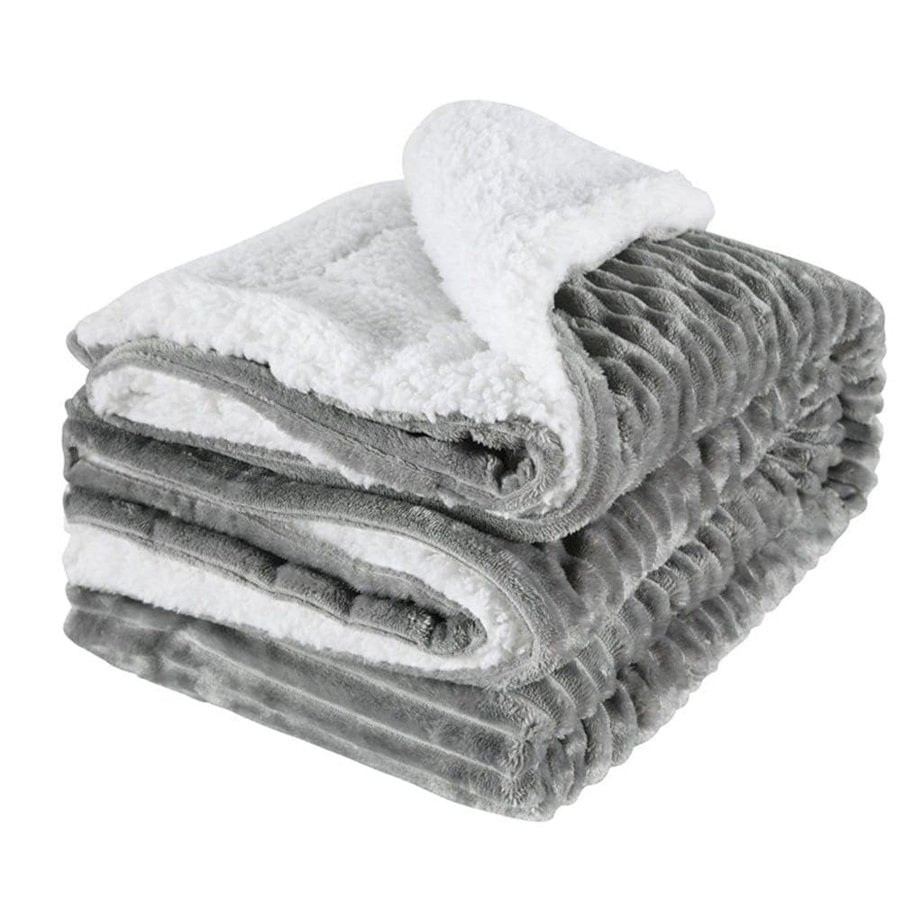 Strpied Sherpa Fleece Blanket Feajoy