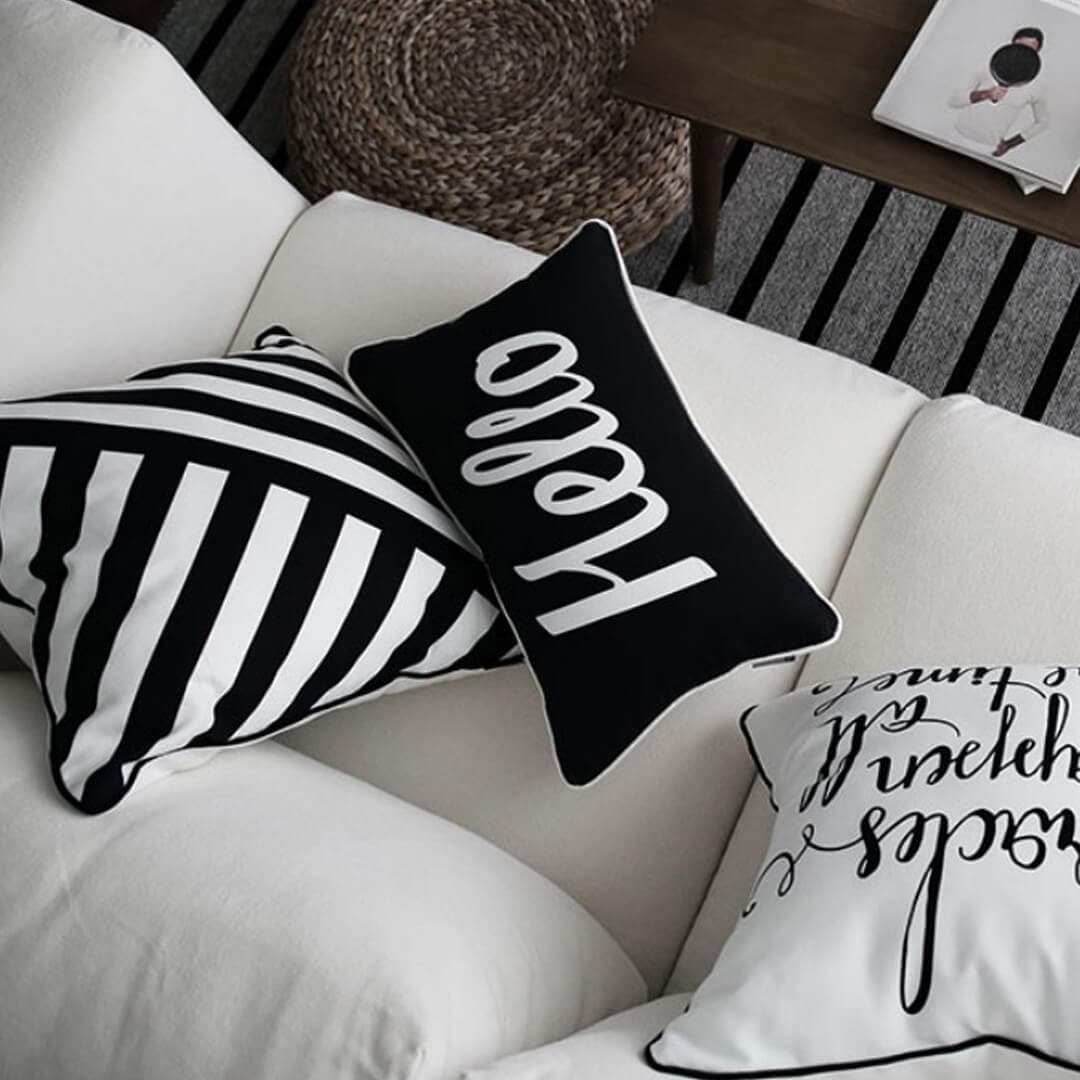 Hello Print Minimalist Pillow Cover Feajoy