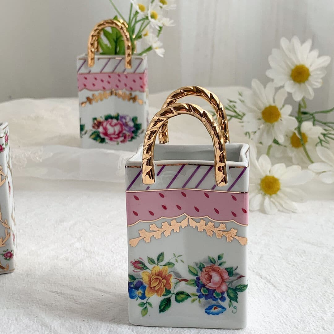 Retro Small Bag Shape Flower Vase Feajoy