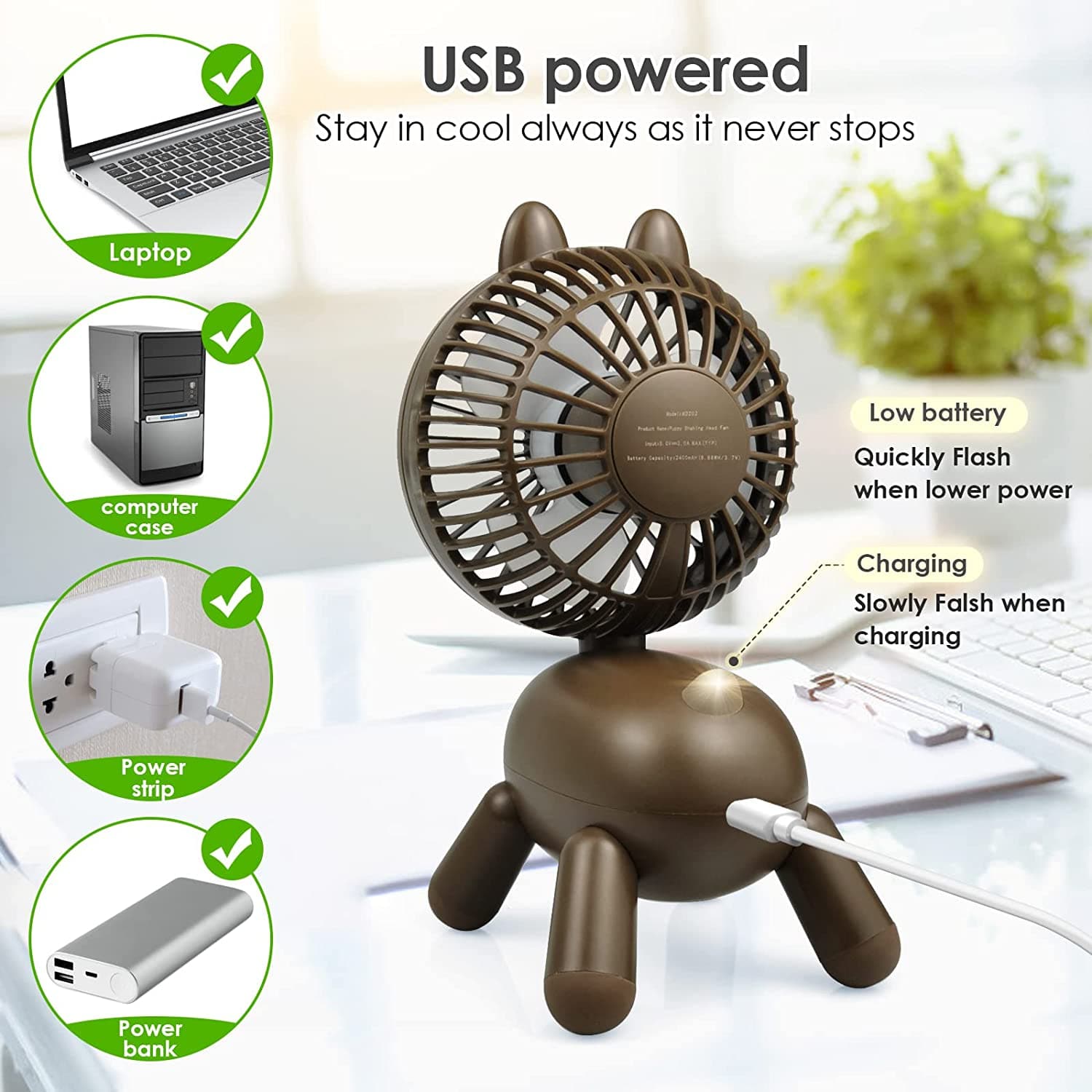 Puppy Portable Desk Fan feajoy