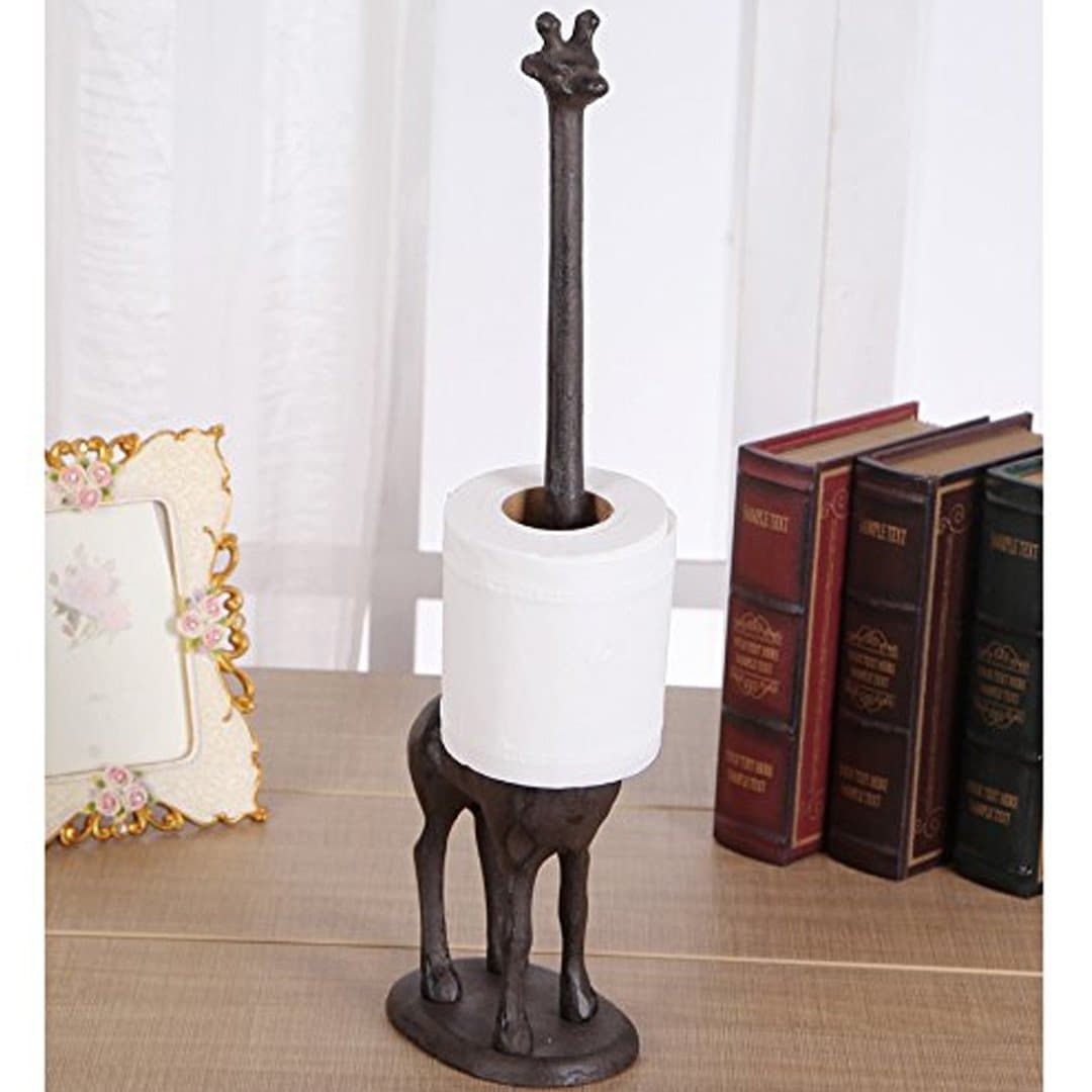 Giraffe Cast Iron Paper Towel Holder Feajoy