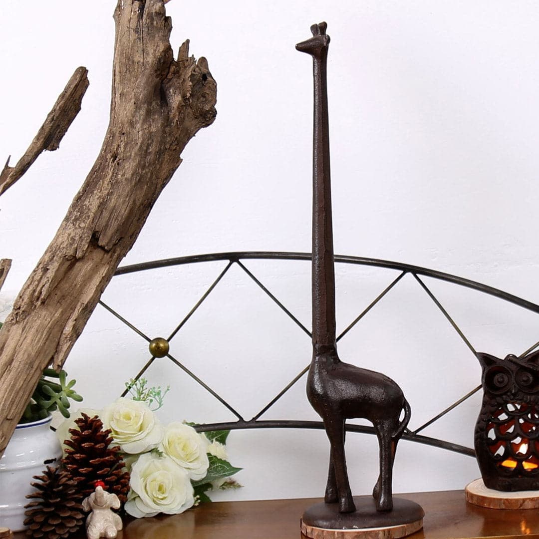 Giraffe Cast Iron Paper Towel Holder Feajoy