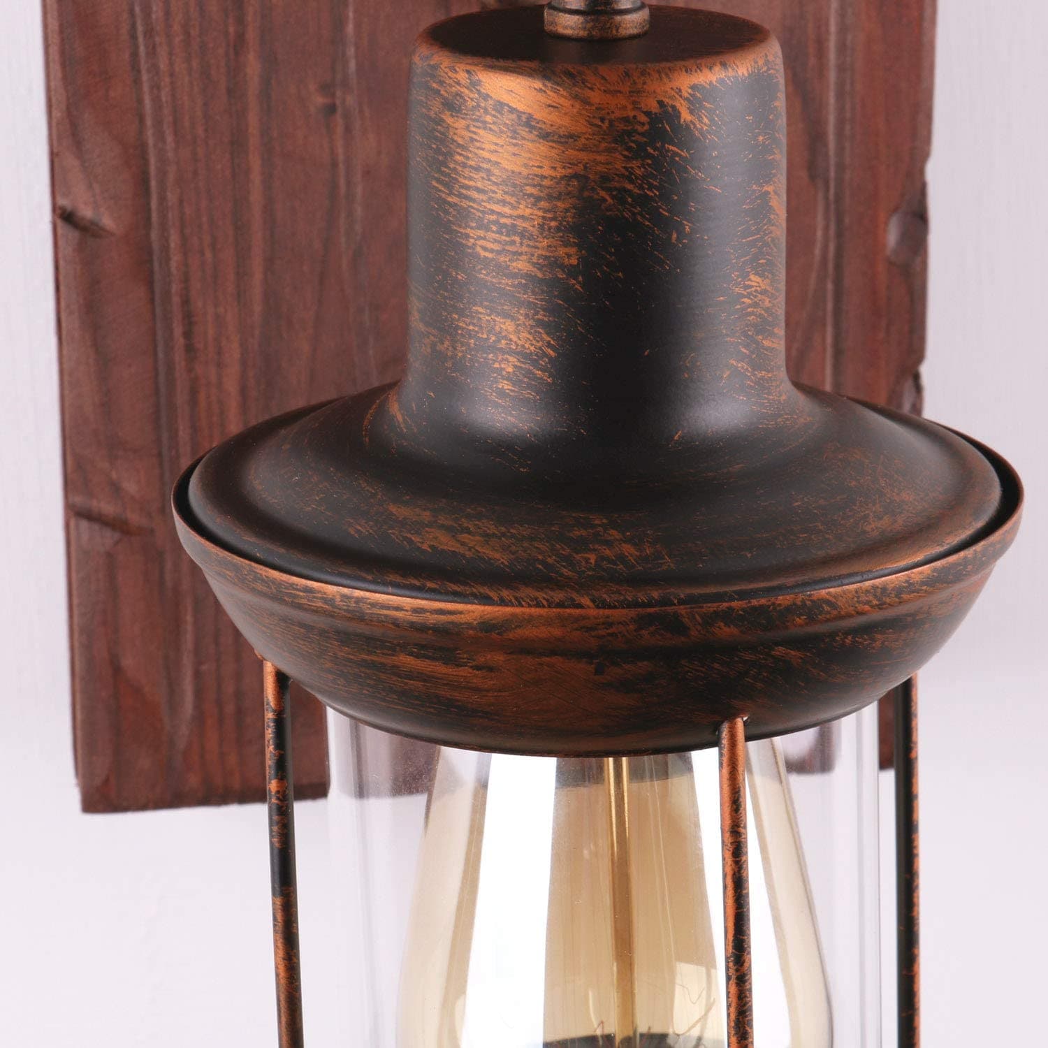 Industrial Retro Wooden Wall Sconces Feajoy