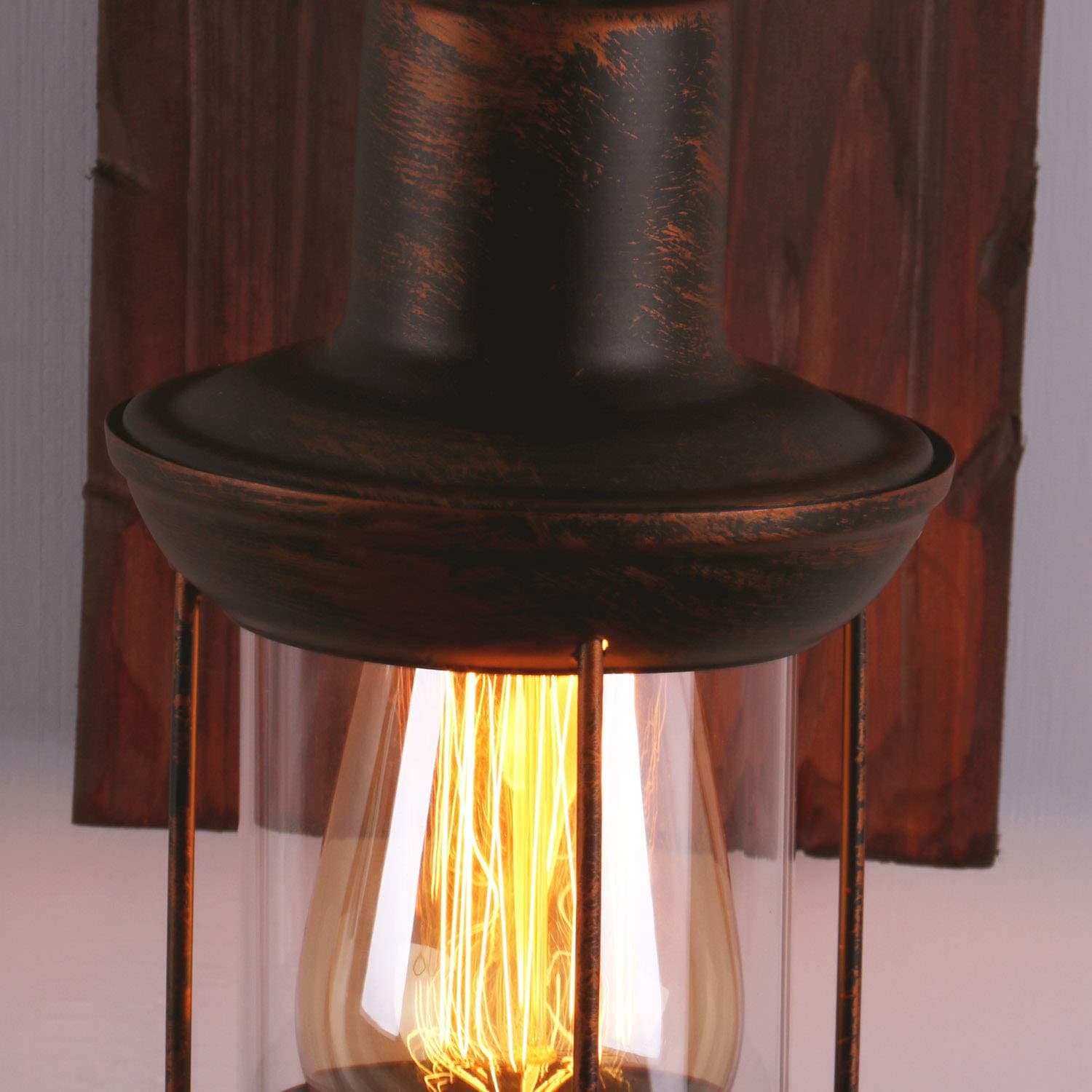 Industrial Retro Wooden Wall Sconces Feajoy