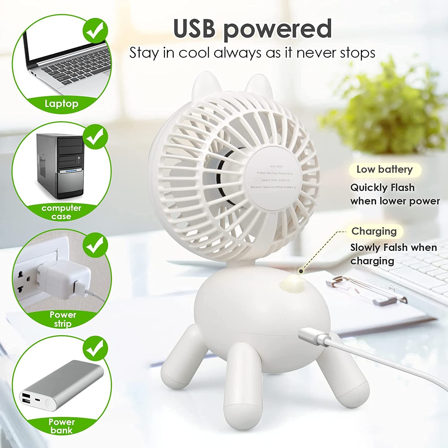 Puppy Portable Desk Fan feajoy