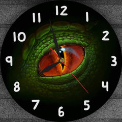 Green Dinosaur Eye Wall Clock feajoy