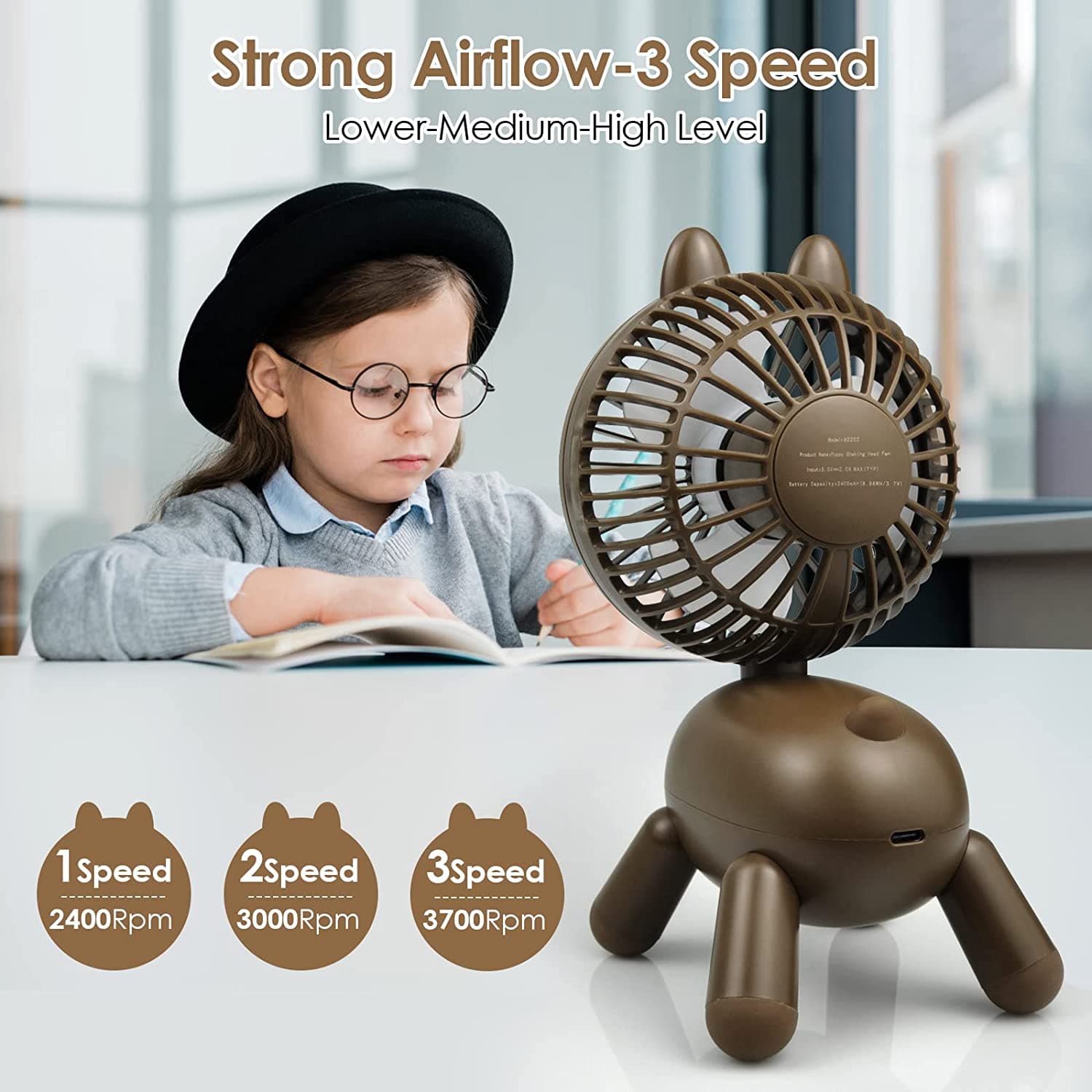 Puppy Portable Desk Fan feajoy