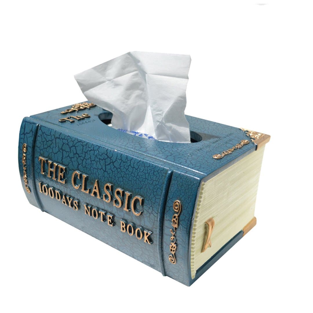 Wooden Book Tissue Box feajoy