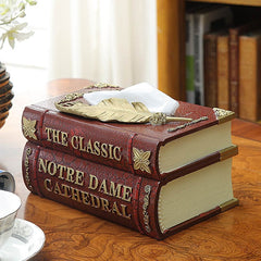 Wooden Book Tissue Box feajoy