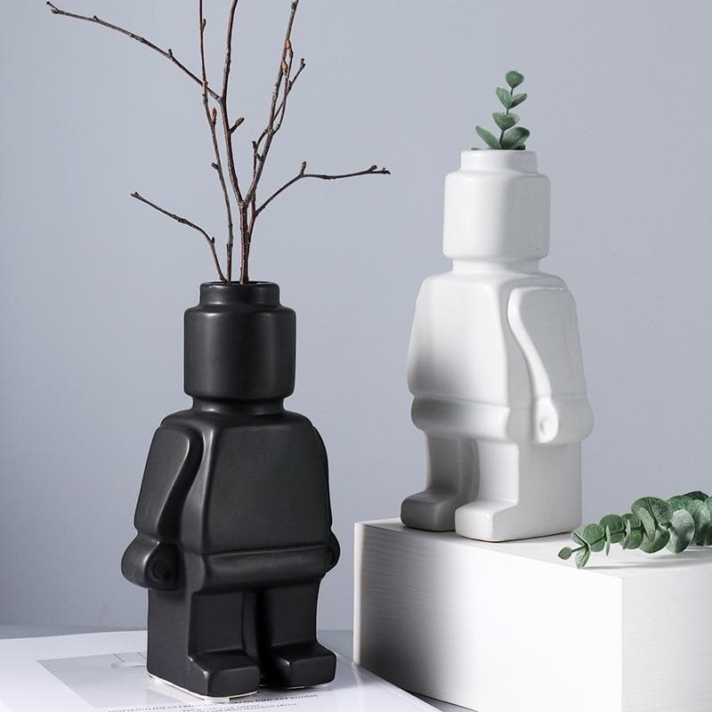 Robot Flower Vase feajoy