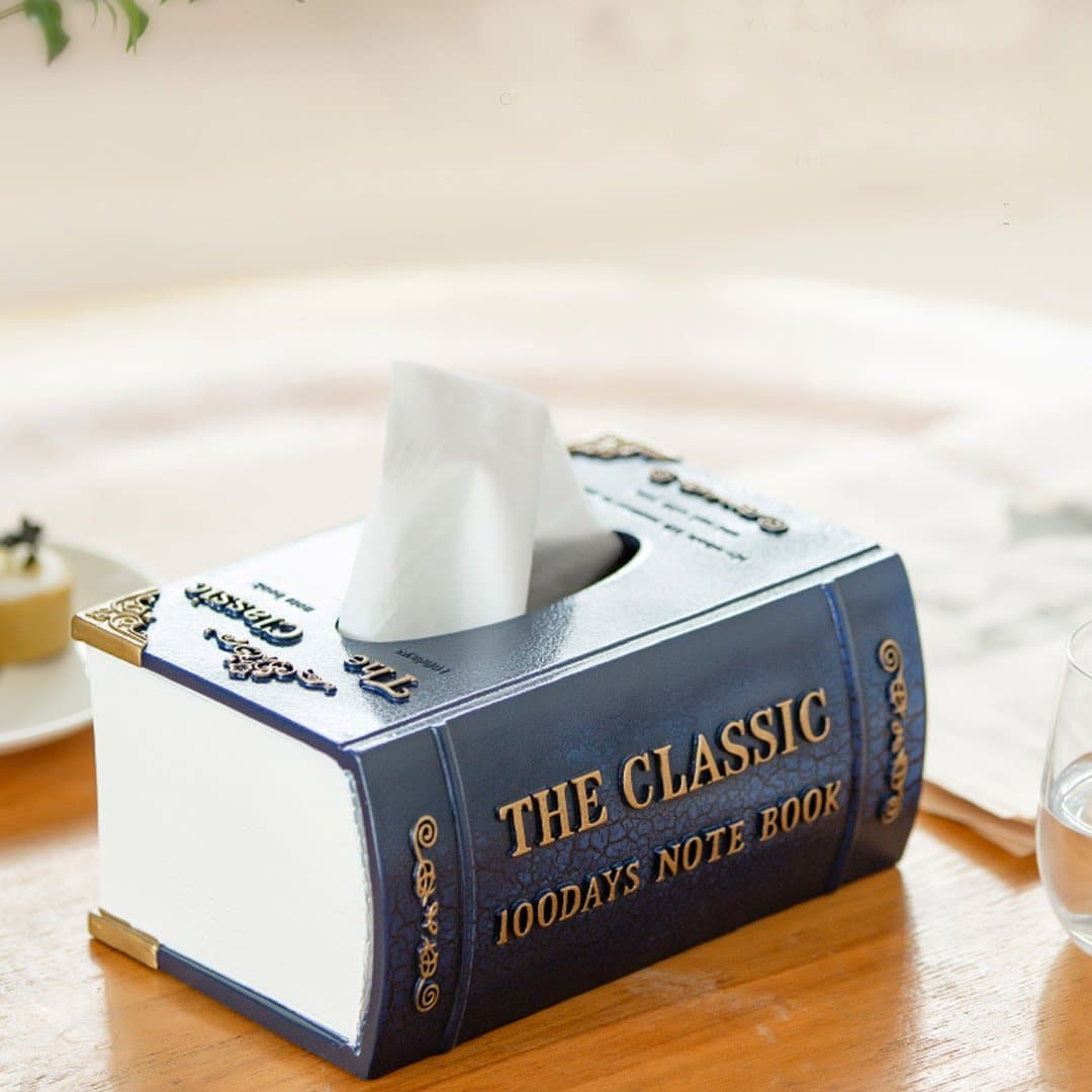 Wooden Book Tissue Box feajoy