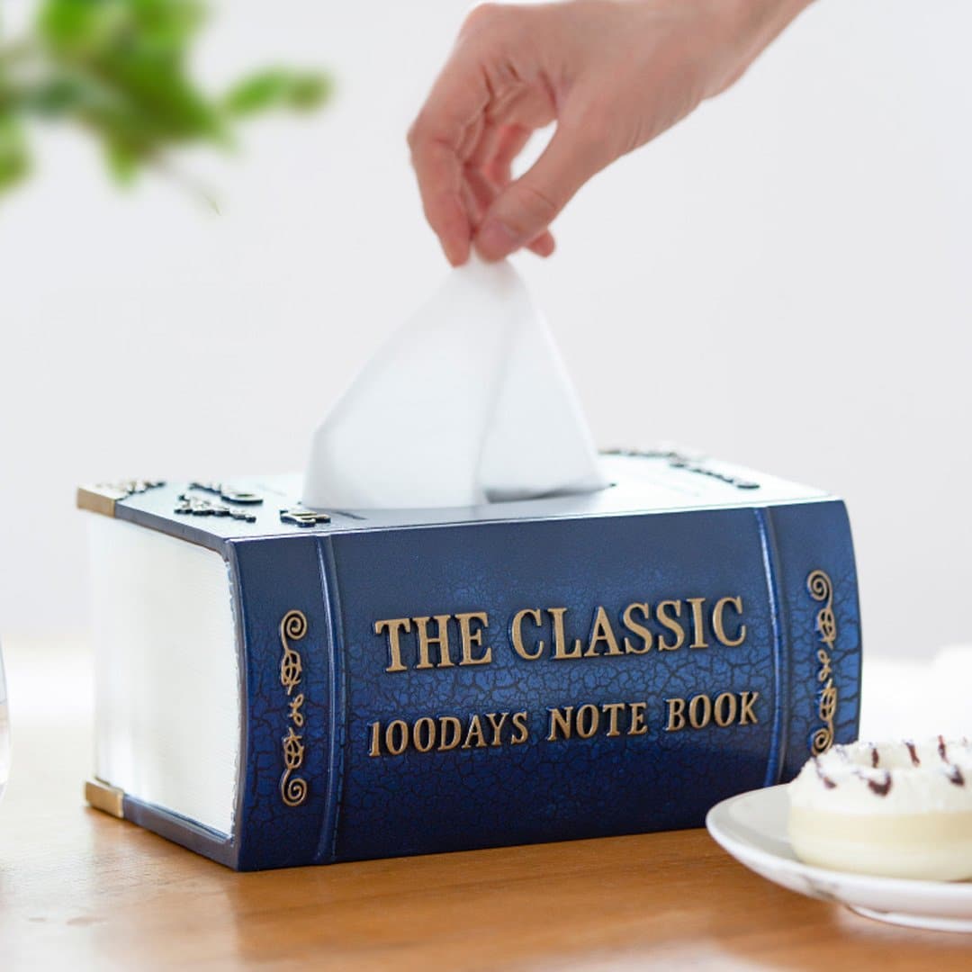 Wooden Book Tissue Box feajoy