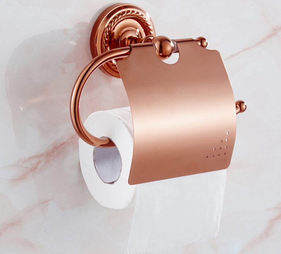 Luxury Polished Gold Color Brass Wall Mounted Bathroom Toilet Paper Roll Holder dylinoshop