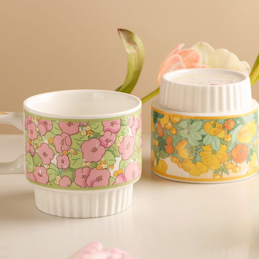 Flower Ceramic Coffee Mug dylinoshop