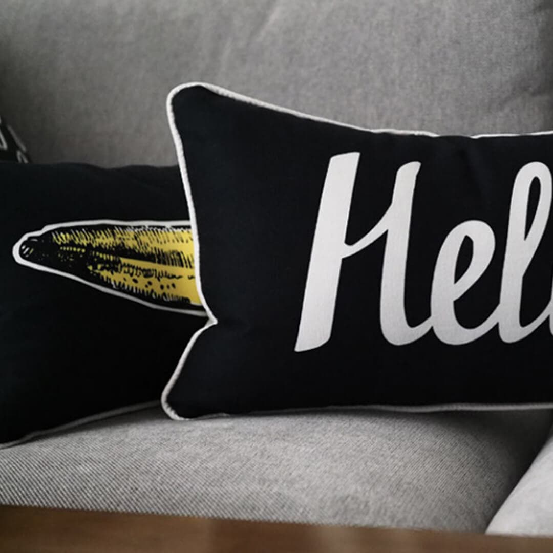 Hello Print Minimalist Pillow Cover Feajoy