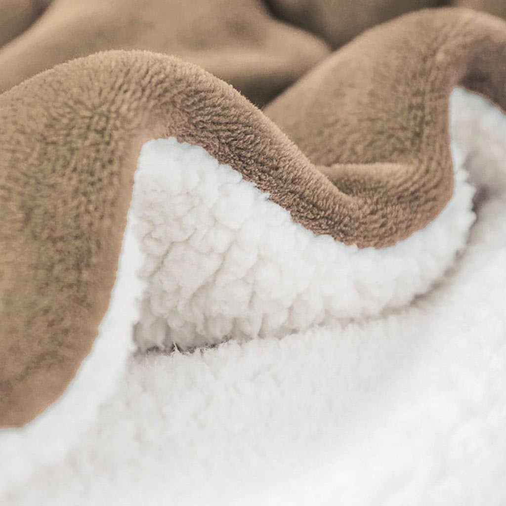 Solid Color Sherpa Fleece Blanket Feajoy