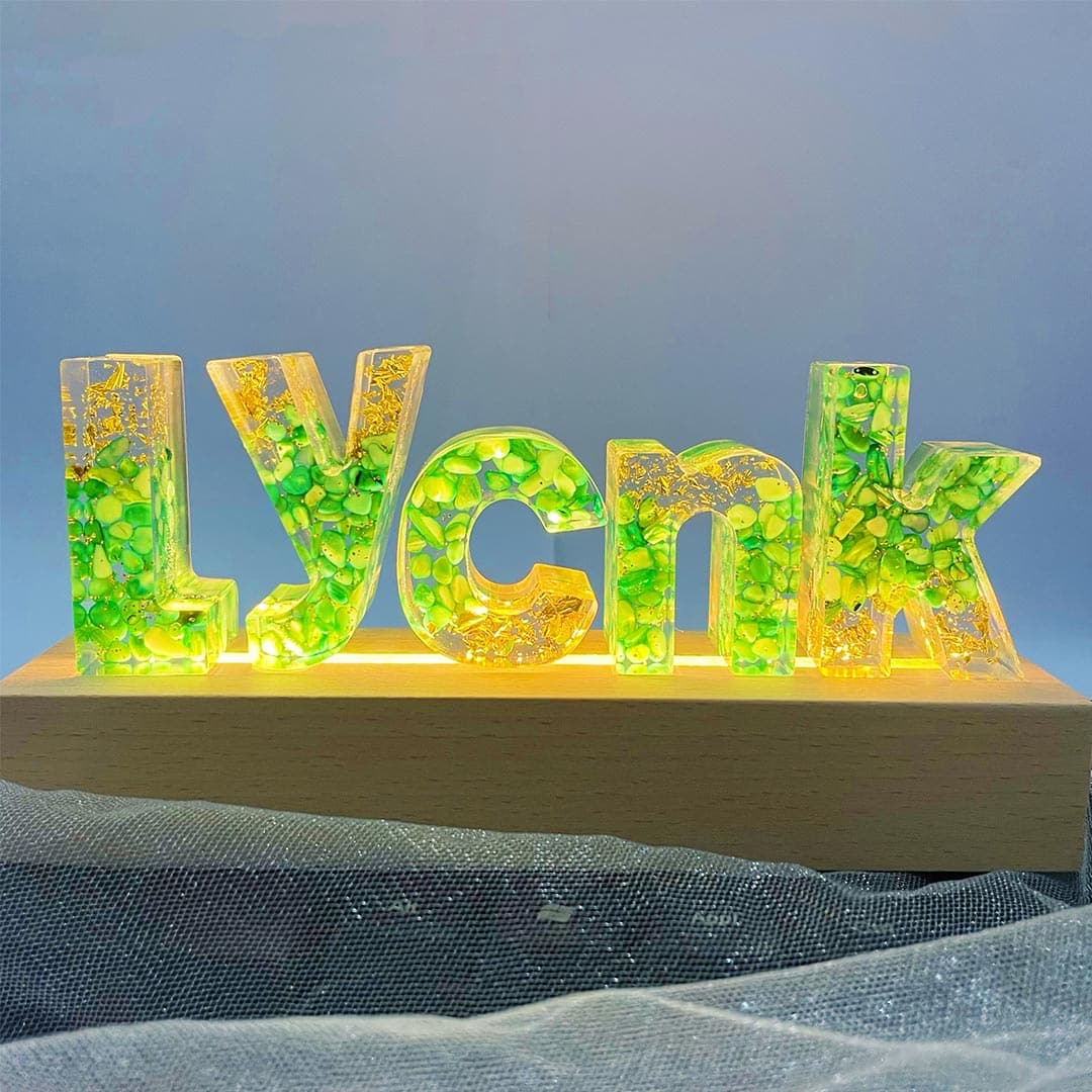 Stone Resin Letter Lamp - HANDMADE Feajoy