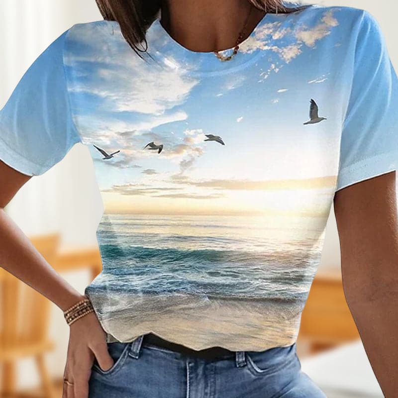 Women's Casual 3D Printed Painting T-shirt luckyidays