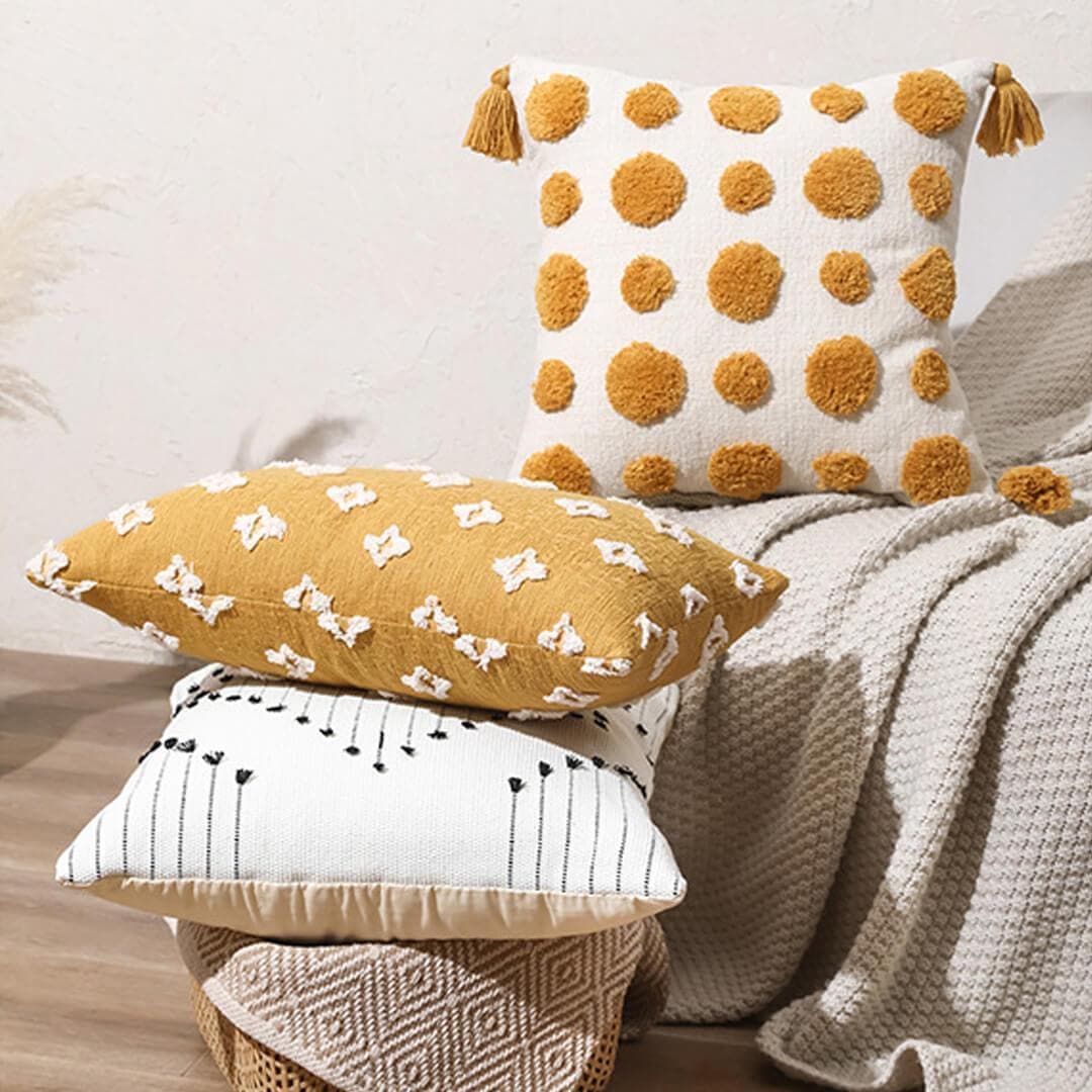 Embroidered Tufted Pillow Covers feajoy