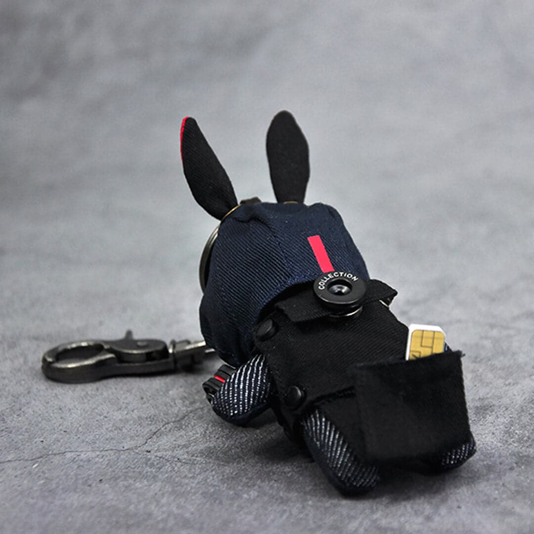 Military Uniform Rabbit Gas Mask Version Key Pendant Feajoy