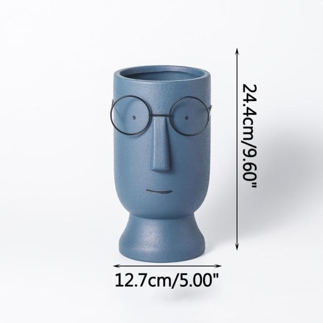 Glasses Boy Plant Pot feajoy