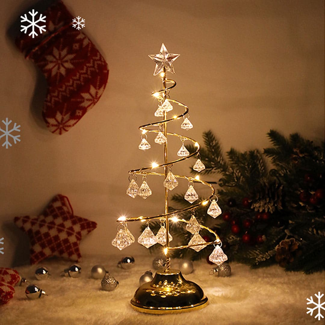 Christmas Tree Shaped Crystal Lamp dylinoshop