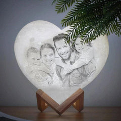 3d Photo Personalized Heart Shape Moon Lamp dylinoshop