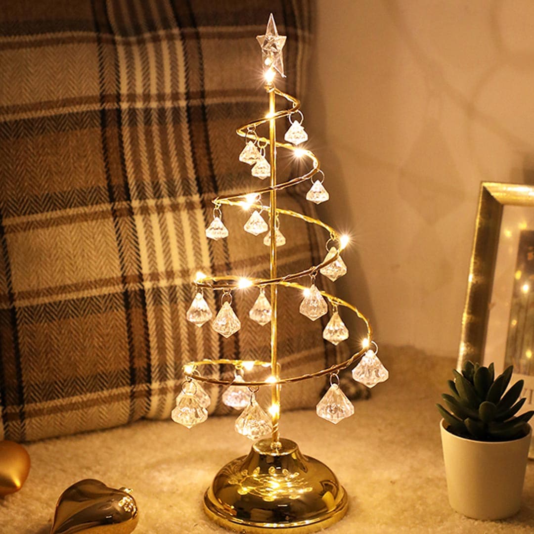 Christmas Tree Shaped Crystal Lamp dylinoshop