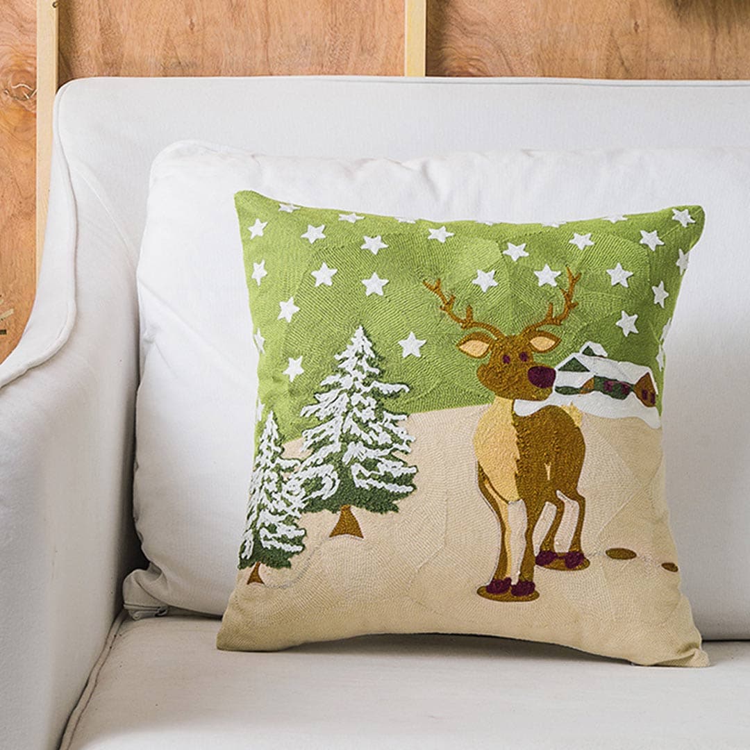 Christmas  Embroidered Cushion Covers dylinoshop