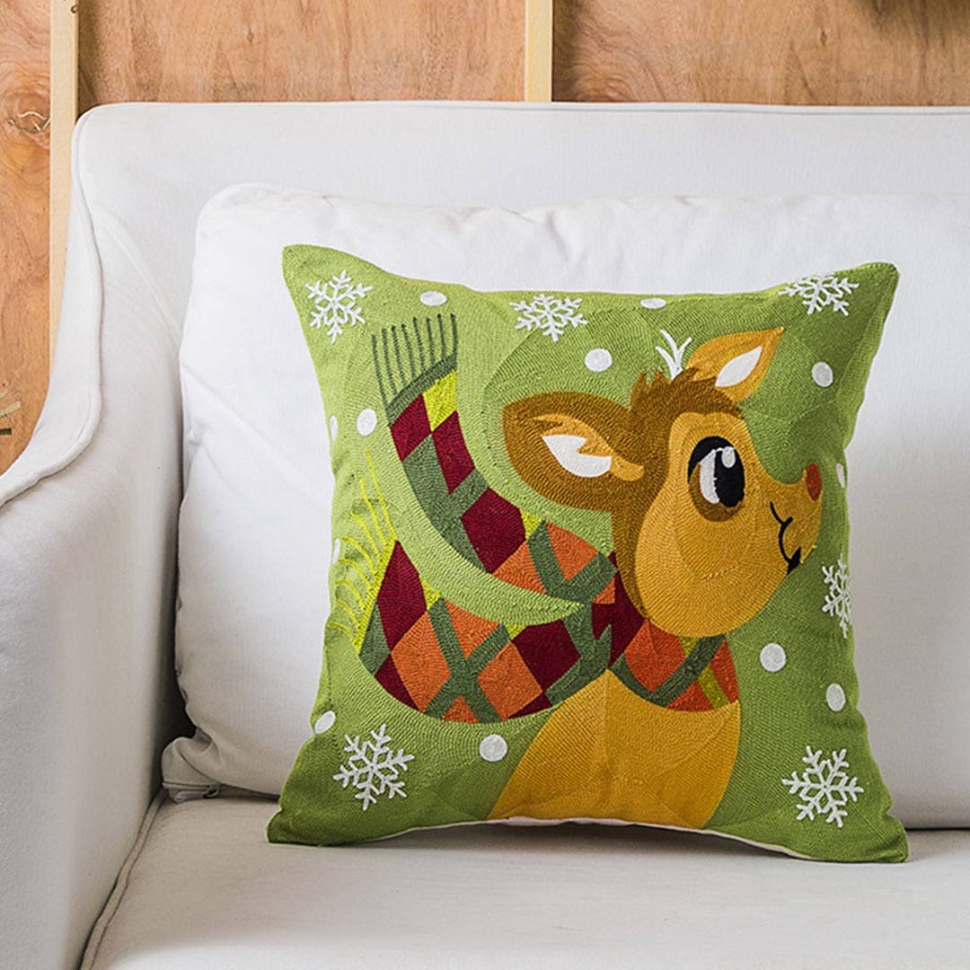 Christmas  Embroidered Cushion Covers dylinoshop