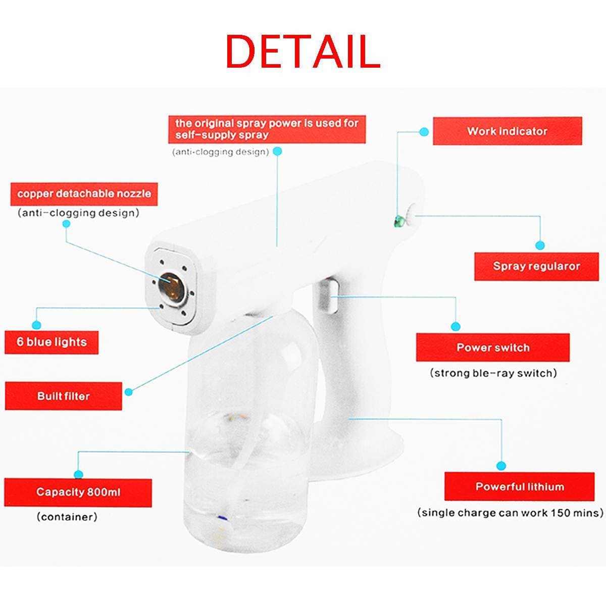 Rechargeable Atomization Disinfection Spray Gun DYLINOSHOP