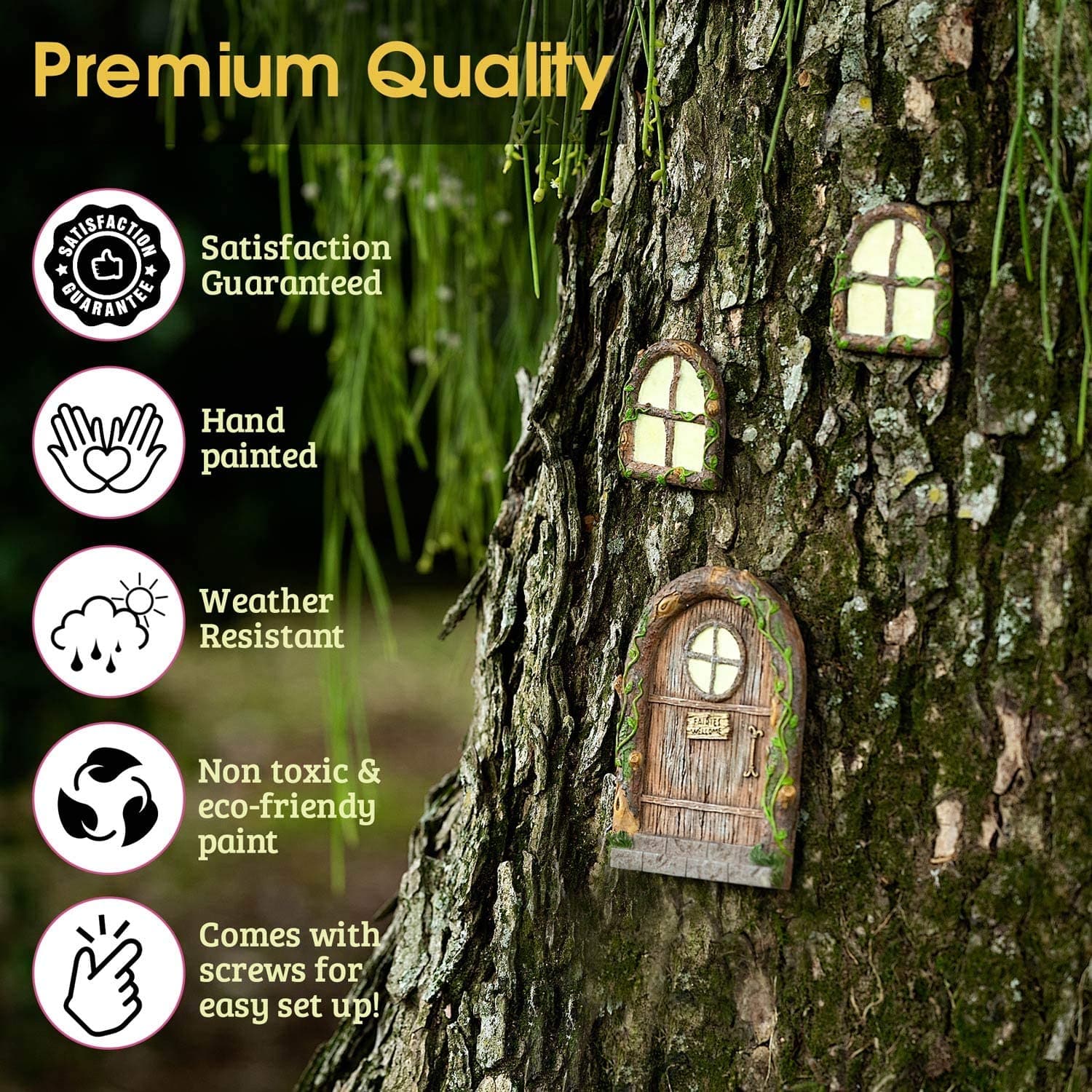 Fairy Door and Windows for Trees Feajoy