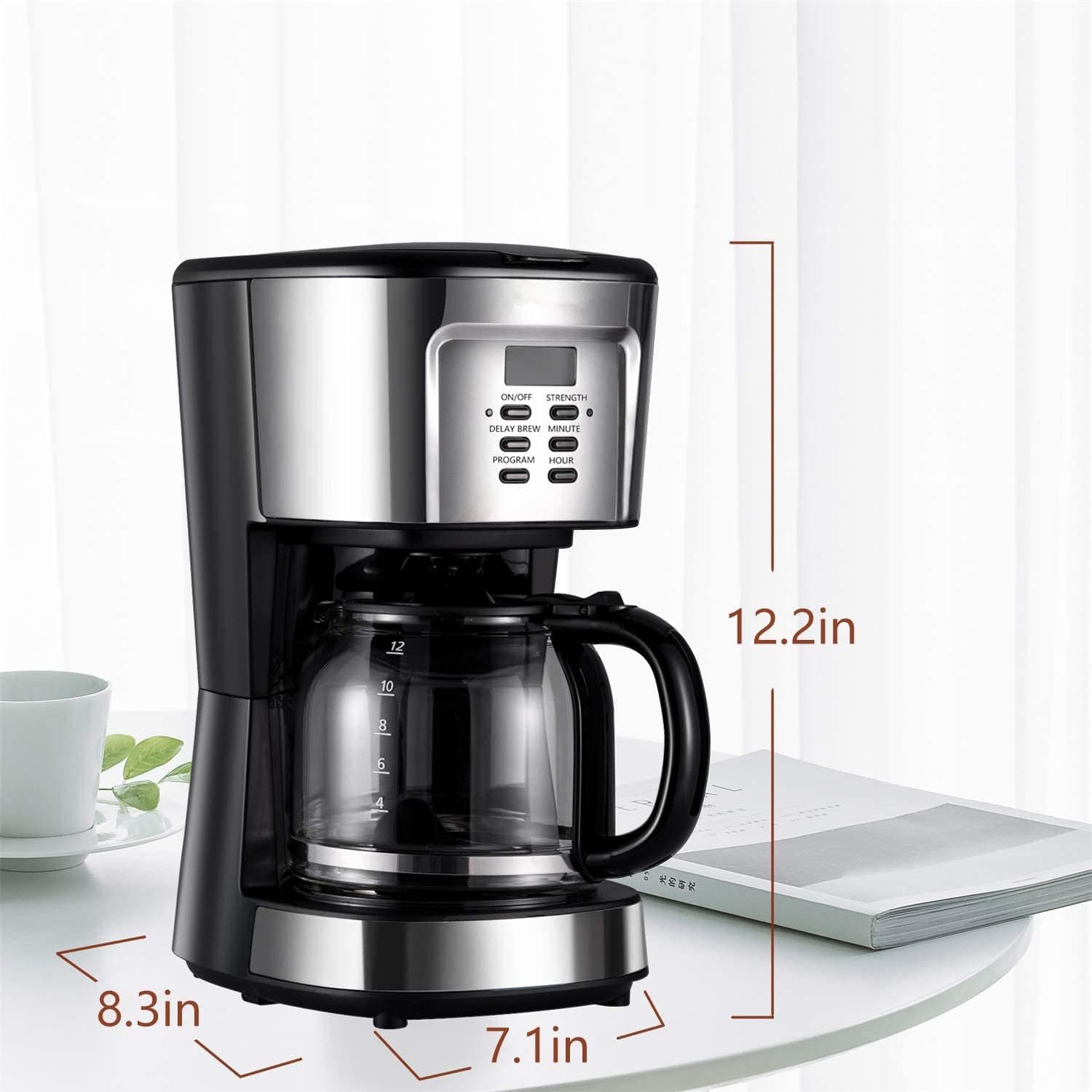 Compact Drip Coffee Machine With Keep Warm And Auto-Shut Off Function dylinoshop