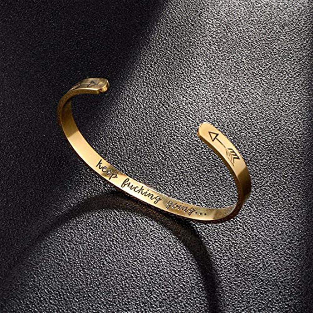 Inner Engraved Inspirational Cuff Bracelet Bangle Zimomo