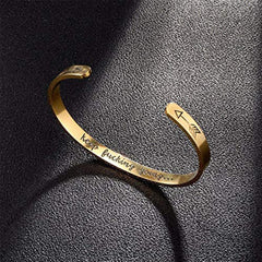 Inner Engraved Inspirational Cuff Bracelet Bangle Zimomo