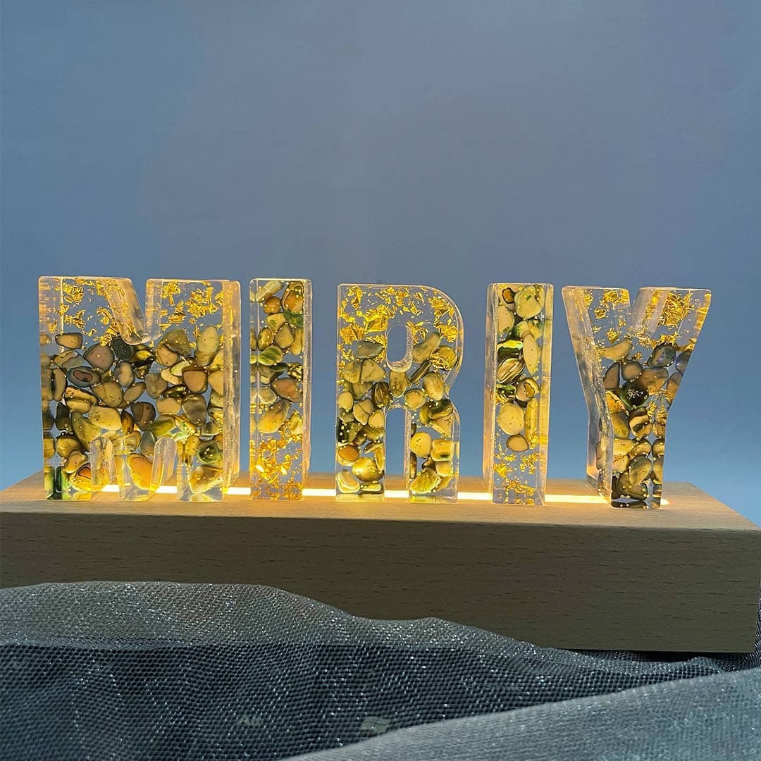 Stone Resin Letter Lamp - HANDMADE Feajoy