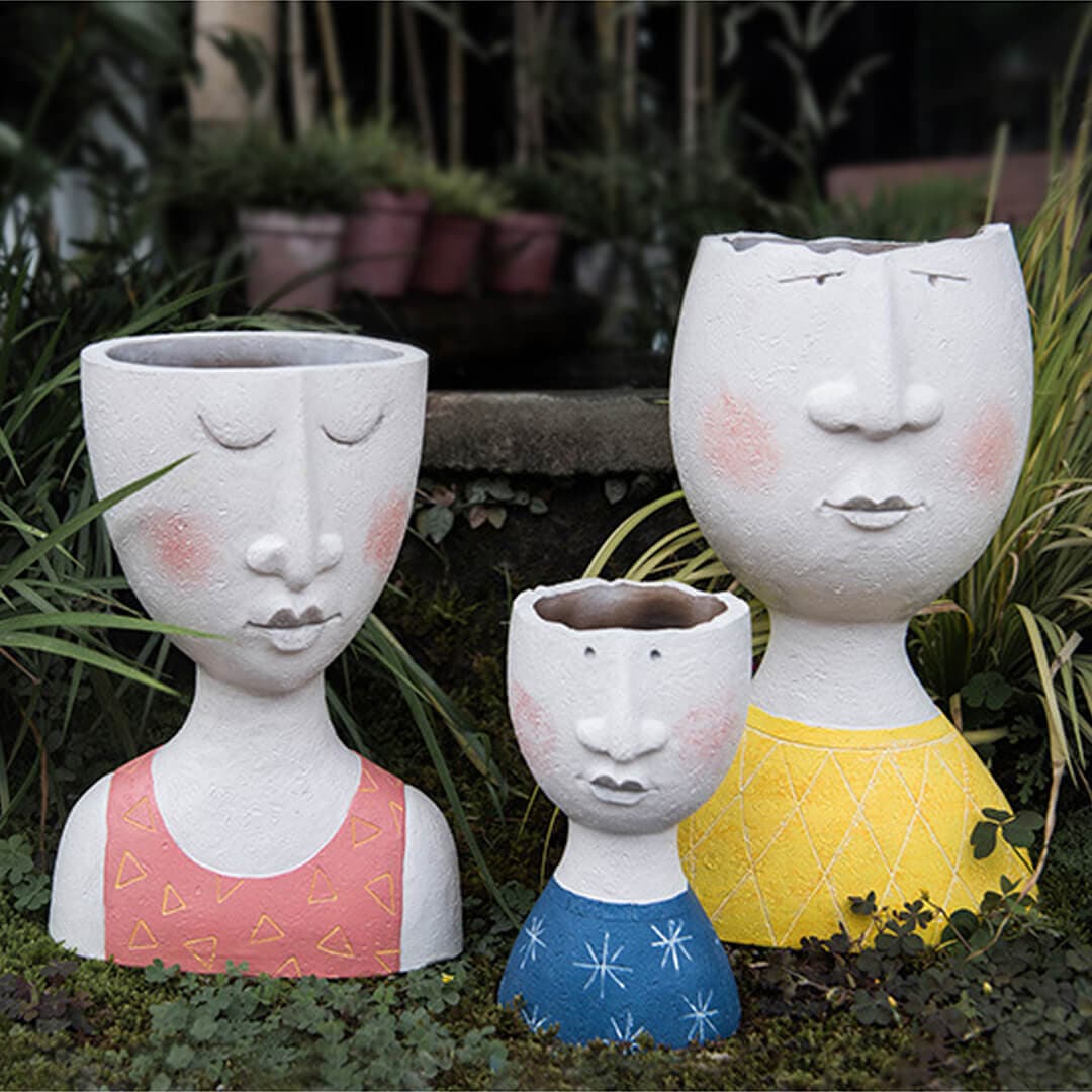 Art Family Portrait Sculpture Flower Vase dylinoshop