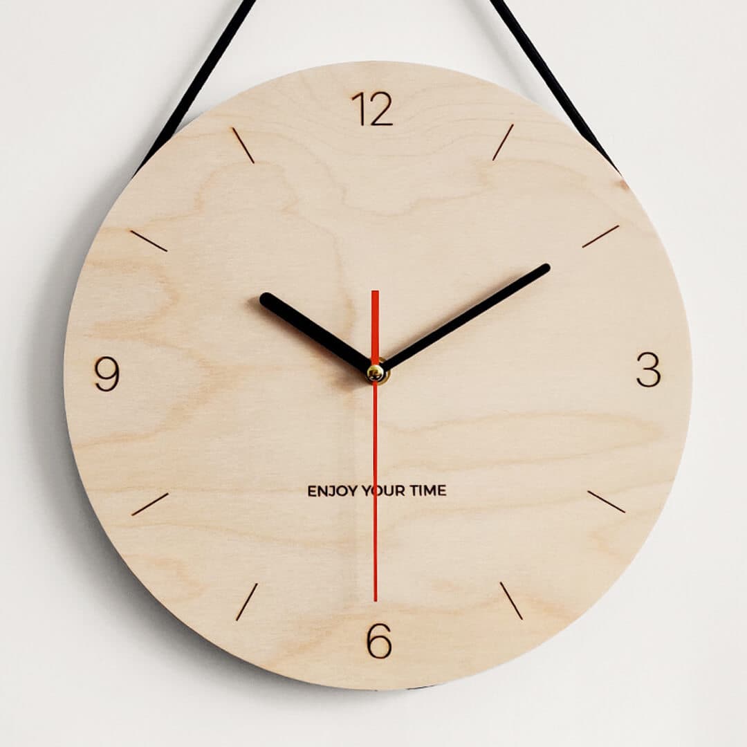 Wooden Hanging Rope Wall Clock Feajoy