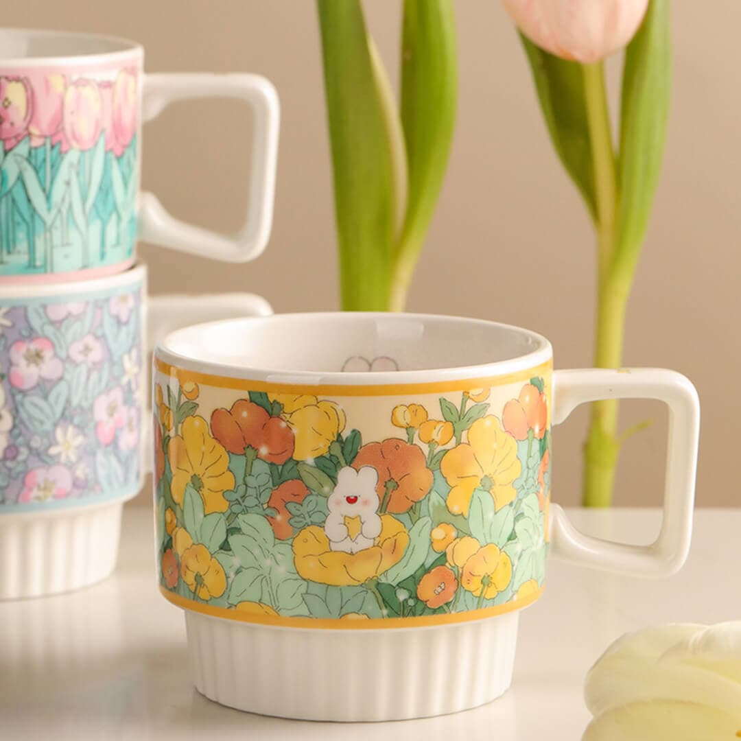 Flower Ceramic Coffee Mug dylinoshop