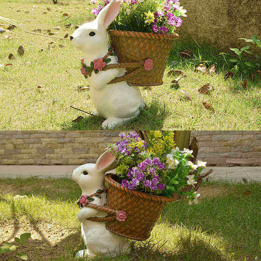 Garden Rabbit Woven Flower Pot Decoration Feajoy