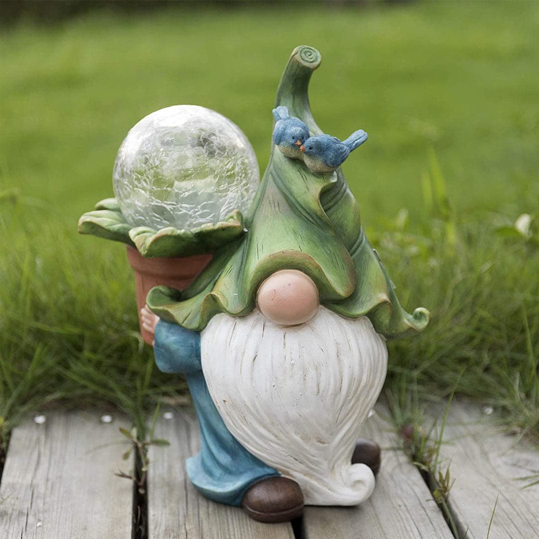 Garden Gnome Solar Statue Feajoy