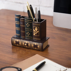 Book Design Wooden Organizer with Bottom Drawer dylinoshop