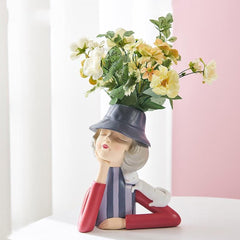 Little Girl Statue Flower Vase Feajoy