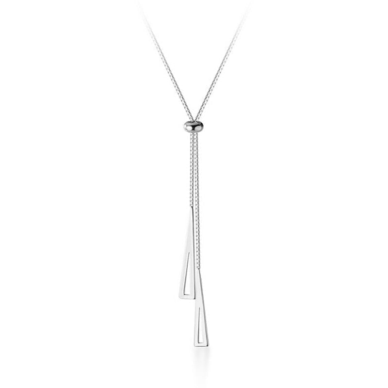 925 Sterling Silver Long Necklaces Charm Jewelry Stainless Steel Classic Triangle Fashion Touchy Style