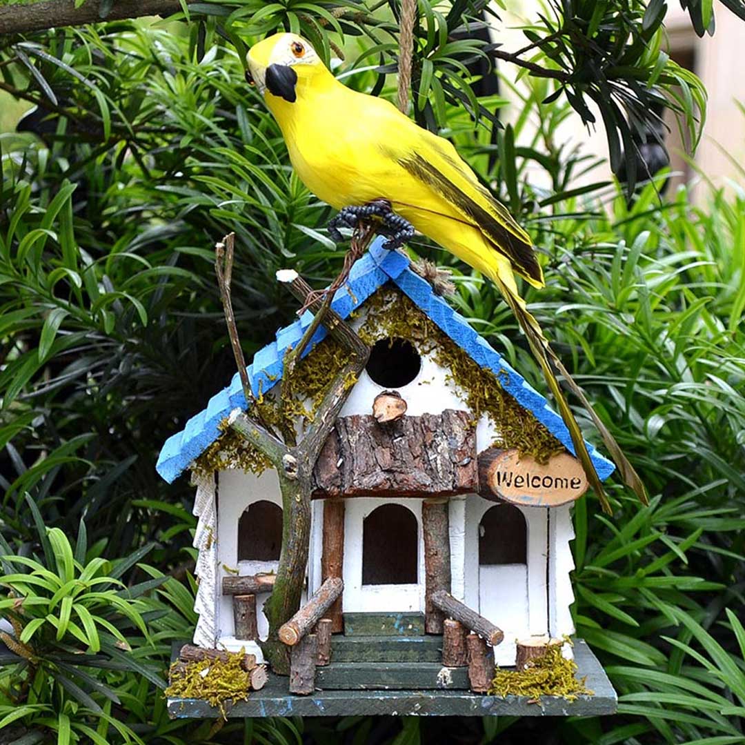 Handmade Wood Birdhouse Feajoy