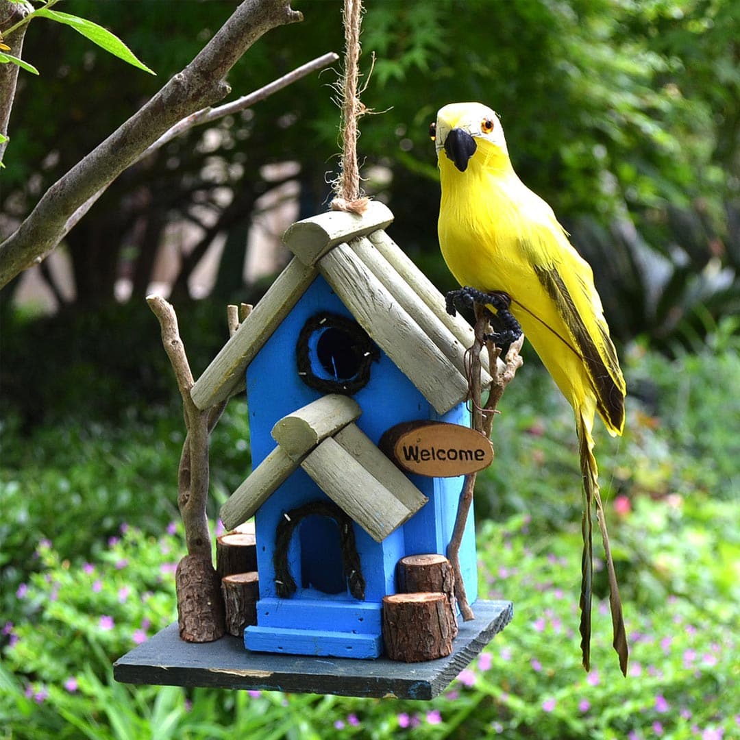 Handmade Wood Birdhouse Feajoy