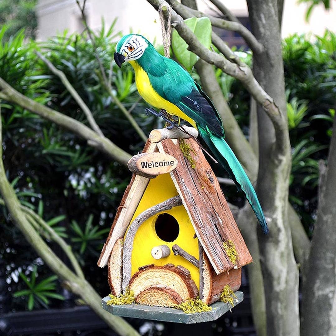 Handmade Wood Birdhouse Feajoy