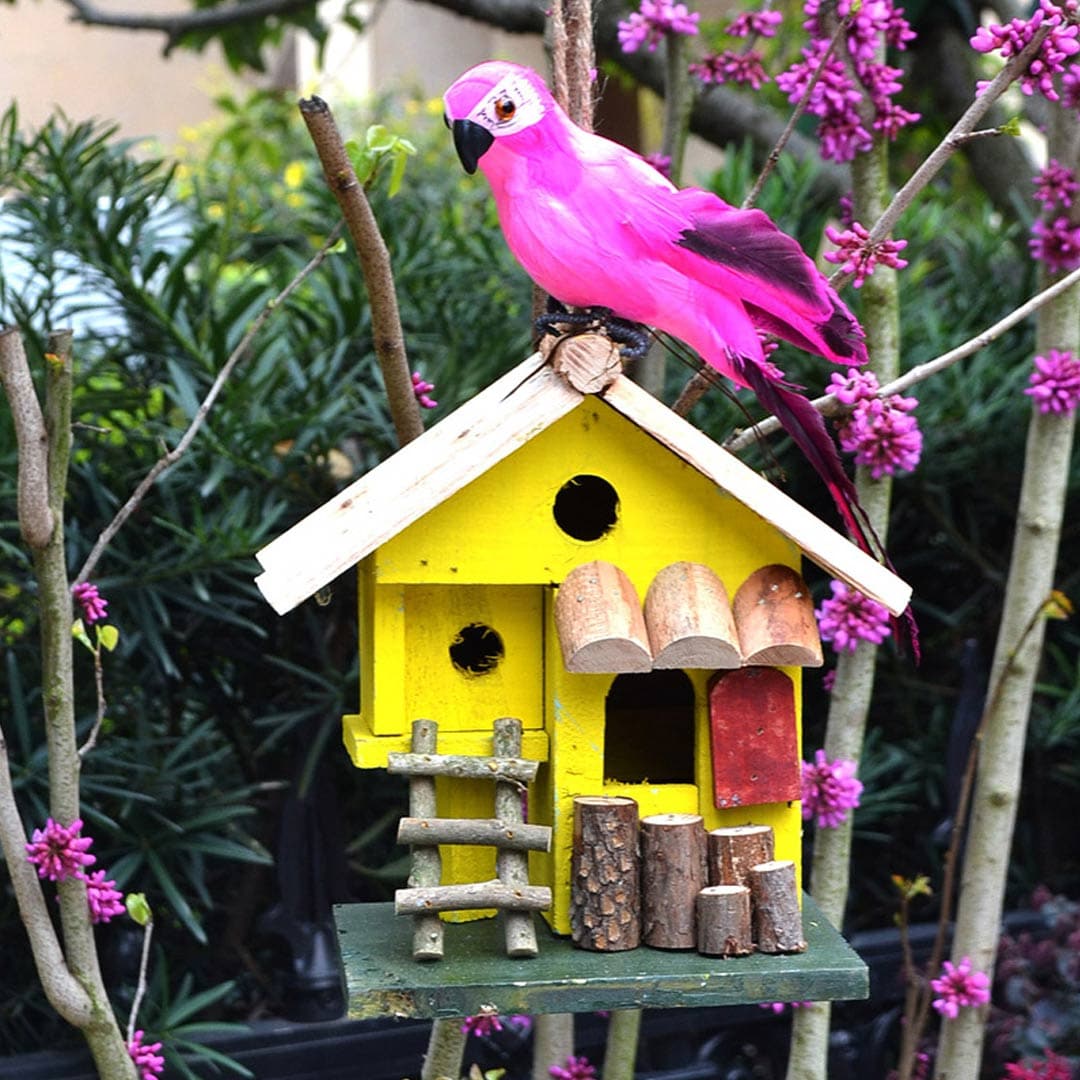 Handmade Wood Birdhouse Feajoy