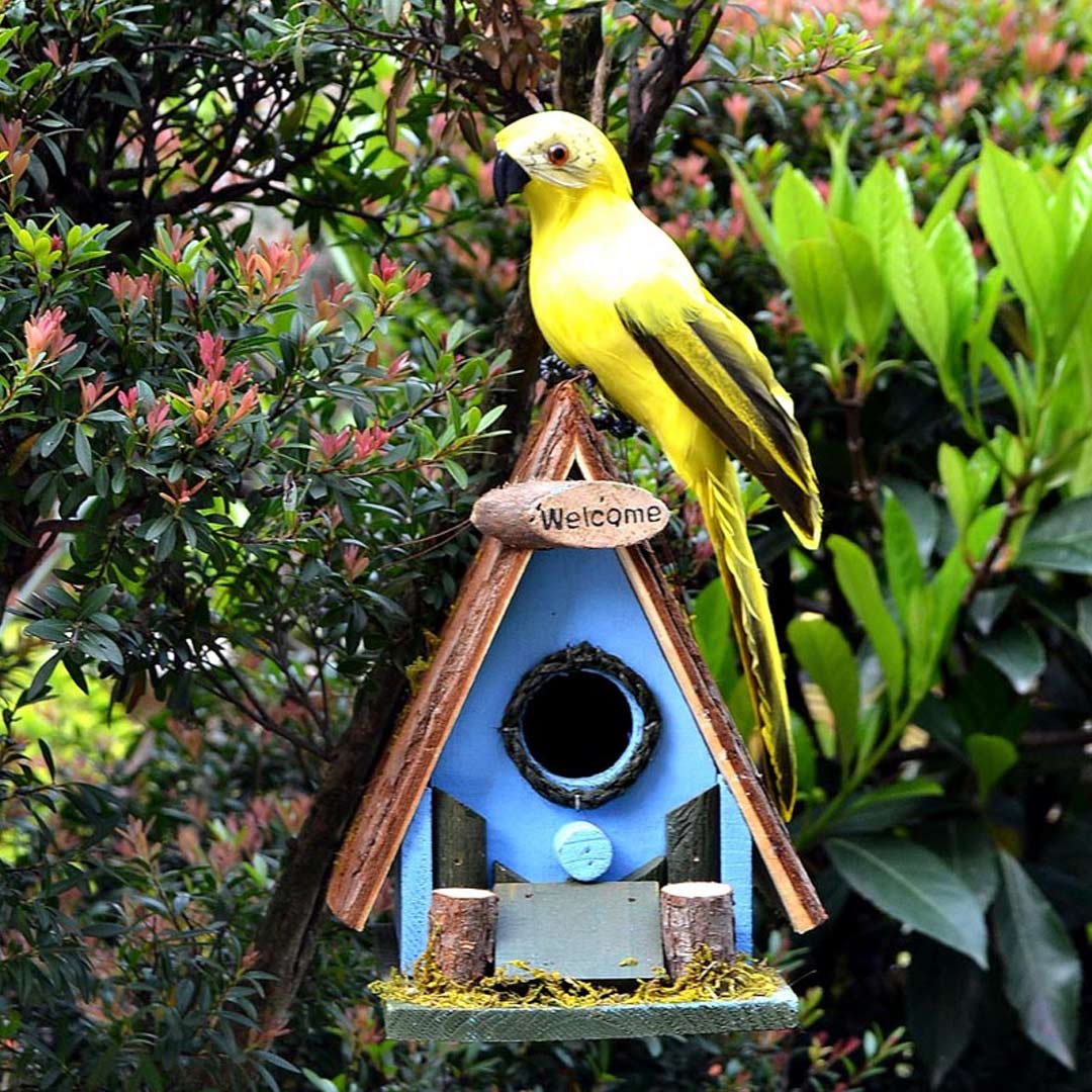 Handmade Wood Birdhouse Feajoy